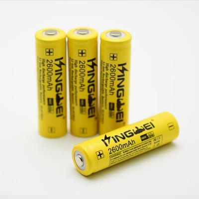 China toys kingwei lithium ion 3.7V 2600mAh Li-ion 18650 rechargeable battery cell for sale