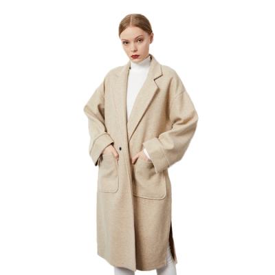 China Anti-Wrinkle Solid Color Designers Fall Clothes Mix Causal Trench Long Wool Women Coat 2021 for sale