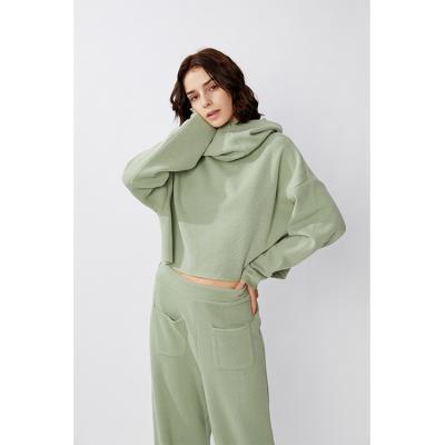 China Turtle Viable Neck Hoodie Loose Joggers Two Piece Pants Knits Lounge Wear Autumn Matching Pants Set Woman Clothes 2021 for sale