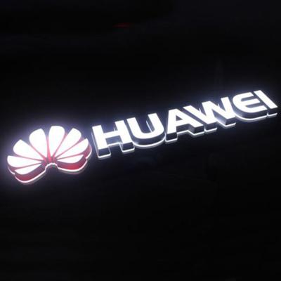 China Backlit 3d buildings Caboal stainless steel logo waterproof name hotel illuminated logo sign company e-commerce 3d metal logo for sale