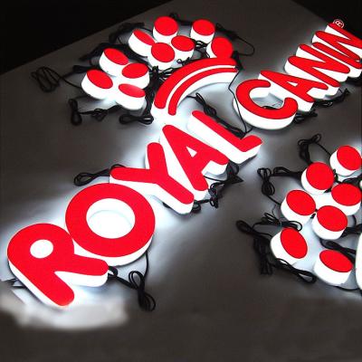 China Custom Electronic 3D Buildings Signs Led Backlit Letters Signs Stainless Steel Channel Acrylic Outdoor Light Logo Signage for sale