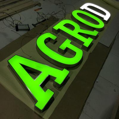 China Buildings Caboal Exterior Custom 3d Led Frontlit Backlit Letter Sign Led Acrylic Mirror Wall Channel Letter Sign for sale