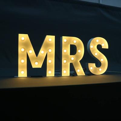 China Wholesale Custom Buildings Caboal 3ft 4ft 5ft Stainless Steel LED Light Up Letters Mr. and Mrs. Signage Marquee Letters for sale