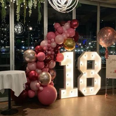 China Custom Buildings Caboal Metal Big Marquee Letters Led Light Backdrop Led Numbers Letters With Lights Decoration 2ft 3ft 4ft for sale