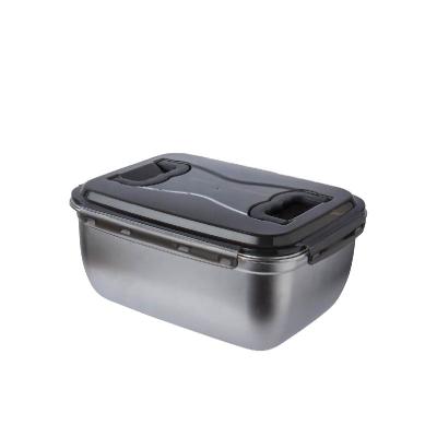 China Food Grade Stainless Steel 3L Food Storage Container Large Capacity Microwavable Box For Fresh Food for sale