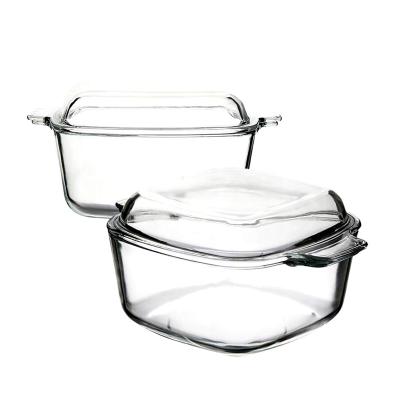 China High Heatable Clear Glass Soup Bowl Kitchen Tools Food Storage Containers Microwave Safe for sale