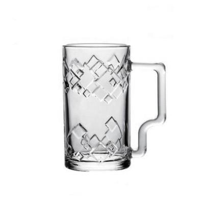 China New Best Selling Classic/Postmodern 500ml 16oz Beer Stoneware Glass Mugs With Handle Beer Mug Beer Pint for sale