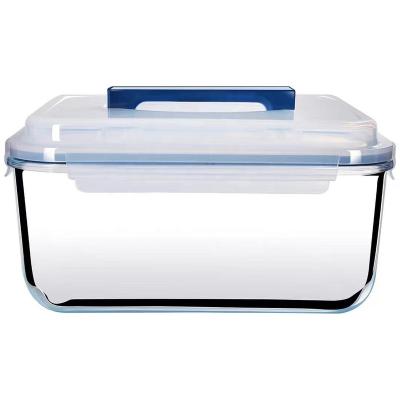 China Large High Freshness Preservation Rectangular High Temperature Resistant Borosilicate Glass Storage Box For Refrigerator for sale