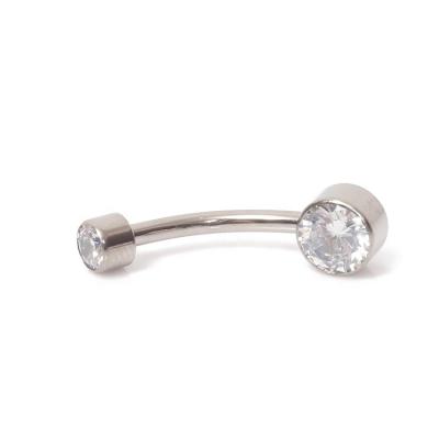 China Youzhu ASTM F136 FASHIONABLE Titanium Implant Grade Internally Threaded Double Zircon Micro Navel Belly Perforation for sale