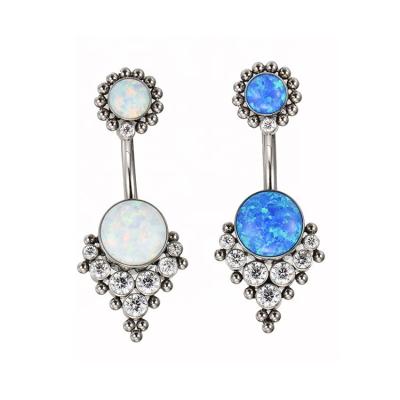 China FASHIONABLE Youzhu ASTM F136 Titanium Internally Threaded Opal Sunflower Belly Ring for sale