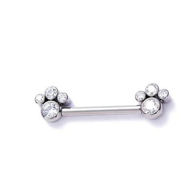 China FASHIONABLE Youzhu ASTM F136 Titanium Push Fit Band Ends Nipple Barbell Nipple Piercing for sale