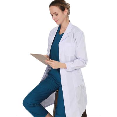 China High Quality 100% Cotton Acid Resistant Hospital Doctor White Lab Coat for sale