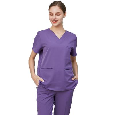 China Hospital High Quality Uniform Men Women Scrubs Vendors Scrubs Set Wholesale Nurse Medical Stretch Hospital Spandex Scrubs Printing for sale