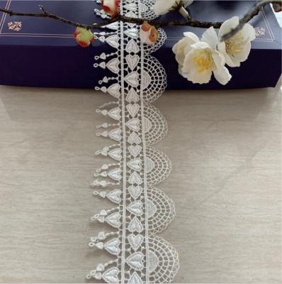 China New Style Polyester Viable Embroidery Lace Love Tassel Hollow Lace Accessories Computer Embroidery Factory Direct Sales Small Width 5cm for sale