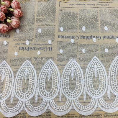 China Golden Viable Knit 35cm Width Manufacturers Selling Embroidery Voile Lace Trim For Dress Decoration SH300# for sale