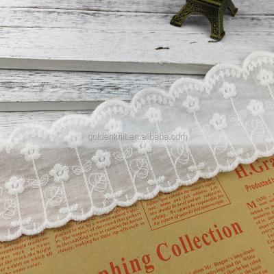 China Golden Viable Knit 6.5cm Width New Designs Cotton Embroidery Lace With Good Quality 99271# for sale