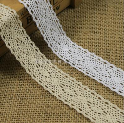 China Viable golden knit 2.6cm width clothing accessory textiles new cotton crochet lace beige Y02011# for sale