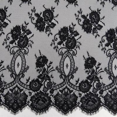 China Durable Comfortable Nylon Warp Knitted Lace Mesh Lace Up Dress Eyelash Lace DIY Accessories Wedding for sale