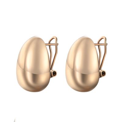 China Amazon Minimalist Retro Jewelry 2021 Stainless Steel Environmentally Friendly Wide Oval Shape Studs Brushed Studs Women Gold Stud Earring CIA for sale