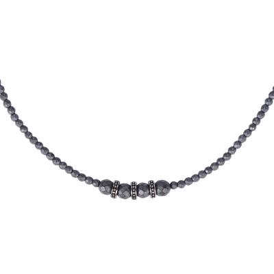 China Hottest Unique Puk Stainless Steel Gallstone Beads Black Necklace Jewelry Luxury Beads And Cast Beads For Unisex People for sale