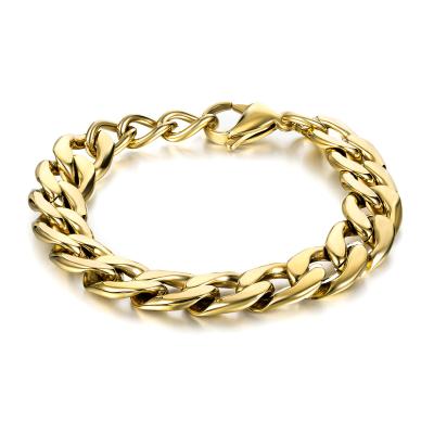 China Environmentally Friendly Hip Hop Hitter Bossy Cuban Bracelet Gold Jewelry Overdone Bracelets Chain Bracelet Best Gift For Unisex for sale