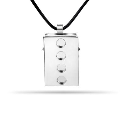 China Hottest Jewelry Graceful Leather Necklace Stainless Steel Fashion Unique Rectangular Leather Necklace For Best Gift For Men for sale