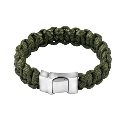 China Unique Bracelet Jewelry Casual/Sporty Trendy Bracelet Knit With Dark Green Nylon Rope Bracelet Best Gift For Unisex People for sale