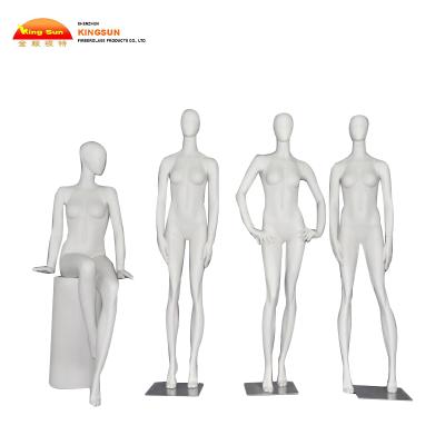 China Stand Faceless White Full Body Fiberglass Female Mannequin Window Display for sale