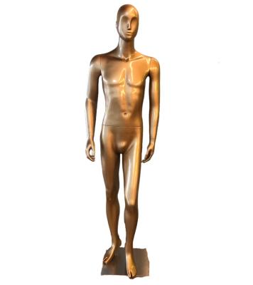 China Showing for fashion design of men's gold/bronze skin standing male mannequins, moderate figure size men maniquies for sale