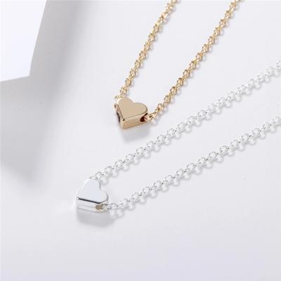 China Customized CLASSIC Name Heart Pendant Necklace Gold Plated Chain Necklace Set Silver Jewelry Necklaces for sale