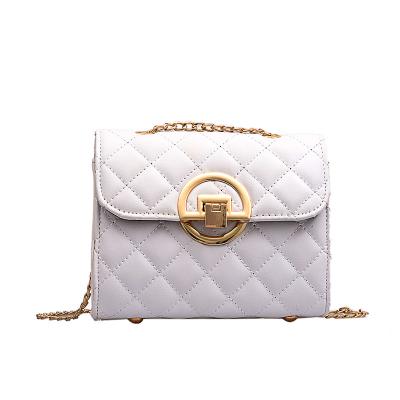 China Wholesale 2021 Durable New Arrivals Luxury Texture Chain Bags Fashion Cross-body PU Leather Women Handbag With Buckle for sale