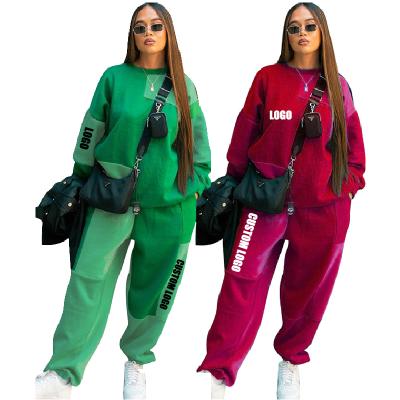 China New Arrival QUICK DRY Thick Fleece Free Logo Long Sleeves Jogger Pants Set Women Two Piece Set Clothing for sale