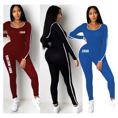 China Wholesale Women Fall Jumpsuit QUICK DRY LOGO Free Hooded String Long Sleeves One Piece Overalls for sale