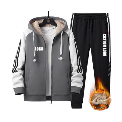 China Free QUICK DRY Logo Men Sport Solid Color Pullover Hoodie Set Two Piece Hoodie And Sweatpants for sale