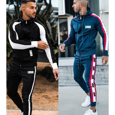 China Logofall Apparel Vertical Stripe Breathable Men s Free Sweatsuit Sets Jogger Loose Blue Set Sweatsuit for sale