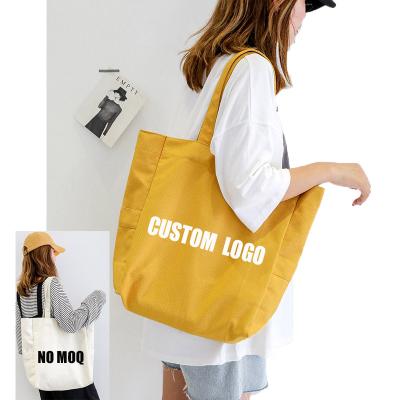 China Free Shipping Eco Friendly Shopping Logo Printed Gift Waterproof Canvas Tote Bags for sale