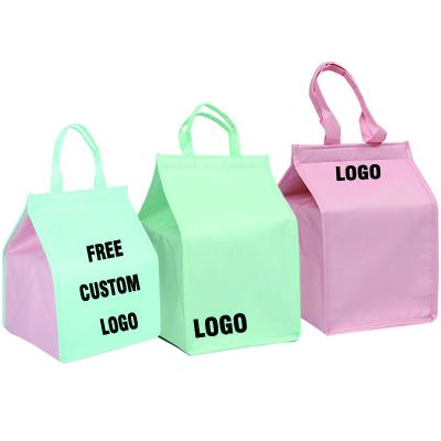 China Waterproof Free ShippingFREE LOGO NO MOQ China Factory Wholesale Double Layer Bag Food Packaging Stand Cake Cooler Bags for sale