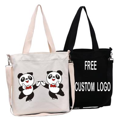 China Free shipping factory price preppy style canvas tote reusable shopping bag custom wholesale standard size for sale