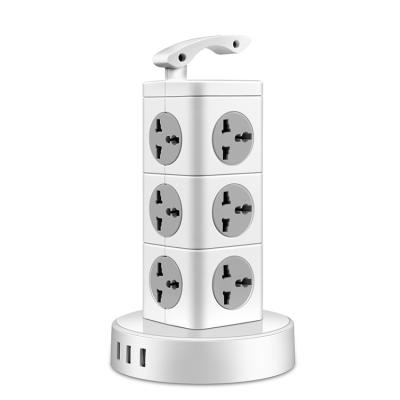 China 12 Usb Multifuncional Universal Three Power Socket Residential / General Purpose Electronic Outlets for sale