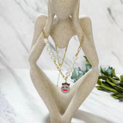 China CLASSIC Cute Colorful Stone Bear Women's Jewelry Joyeria Link Touses Pendant Necklace Lucky Hollow Crystal CZ for sale