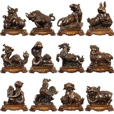 China China 12 zodiac ornaments full set of living room rat, ox, tiger, rabbit, dragon, snake, horse, sheep, monkey, chicken, dog, pi for sale