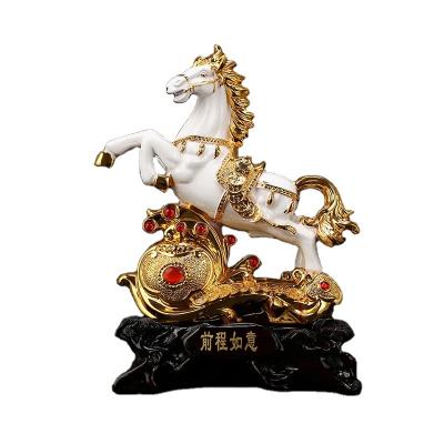 China Europe 2022 Chinese Zodiac Horse Statue Resin Crafts Large Horse Sculpture for Living Room Running Horse figurine For Home Decoration for sale