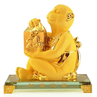 China Worlwide Golden Resin Feng Shui Statue Home Office Desktop Decoration Zodiac Statue Collection Gift Collection for sale