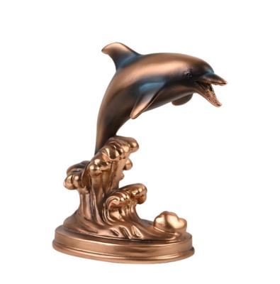 China Europe Resin Electroplated Resin Dolphin Statue for Home Decor Dolphin Figurine for sale