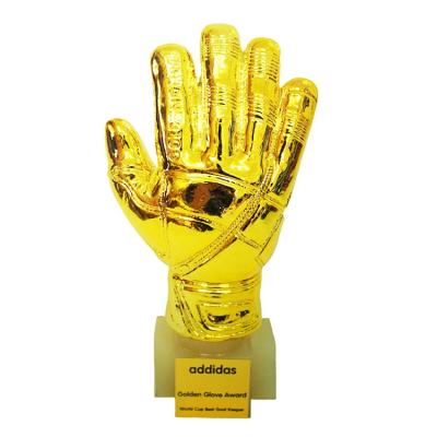 China Europe world Height Soccer Football Trophy Resin GOALKEEPER Golden mittens Award Cup Trophy Golden Goalkeeper Award Fans Souvenirs Cup for sale