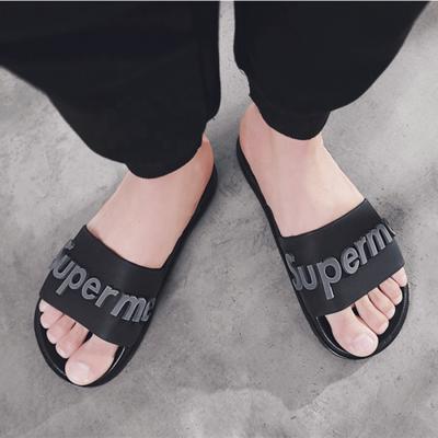 China Fashion Trend Women Sandals Air Cushion Outdoor Unique Leather Slippers Branded Custom Slippers With 3d Logo Fashion Trend Men Slides Shoes for sale