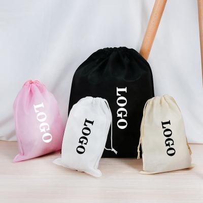 China Recyclable Slippers Non Woven Fabric Matching Drawstring Bag With Silk Screen Low Moq Custom Printed Logo Shoe Bag For Travel for sale