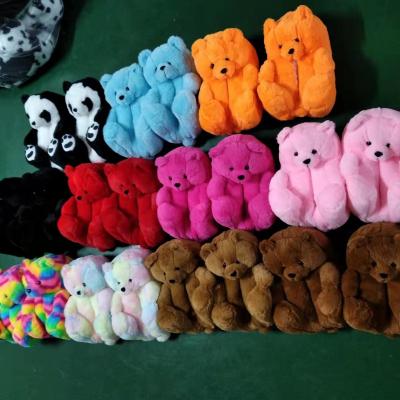 China Fashion Trend Hot Sale Winter Plush Home Slippers Teddy Bear Indoor Warm Slippers for Women and Girls Lovely Soft Furry Slippers Shoes for sale