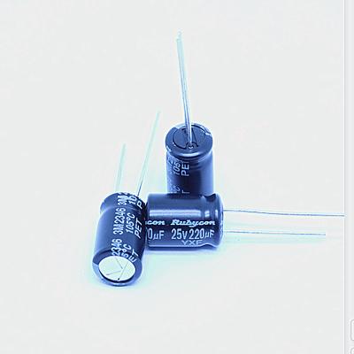 China 25ZL220MEFCT78x11.5 25ZL220MEFCT78x11.5   220UF 25V  20% 8mmx11.5mm   In-line aluminum electrolytic capacitor for sale