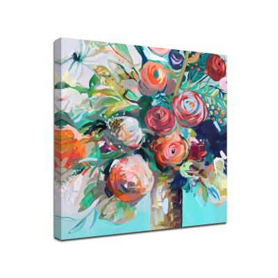 China Modern Abstract Wall Art For Living Room Decoration Abstract Watercolor Flower Canvas Painting for sale